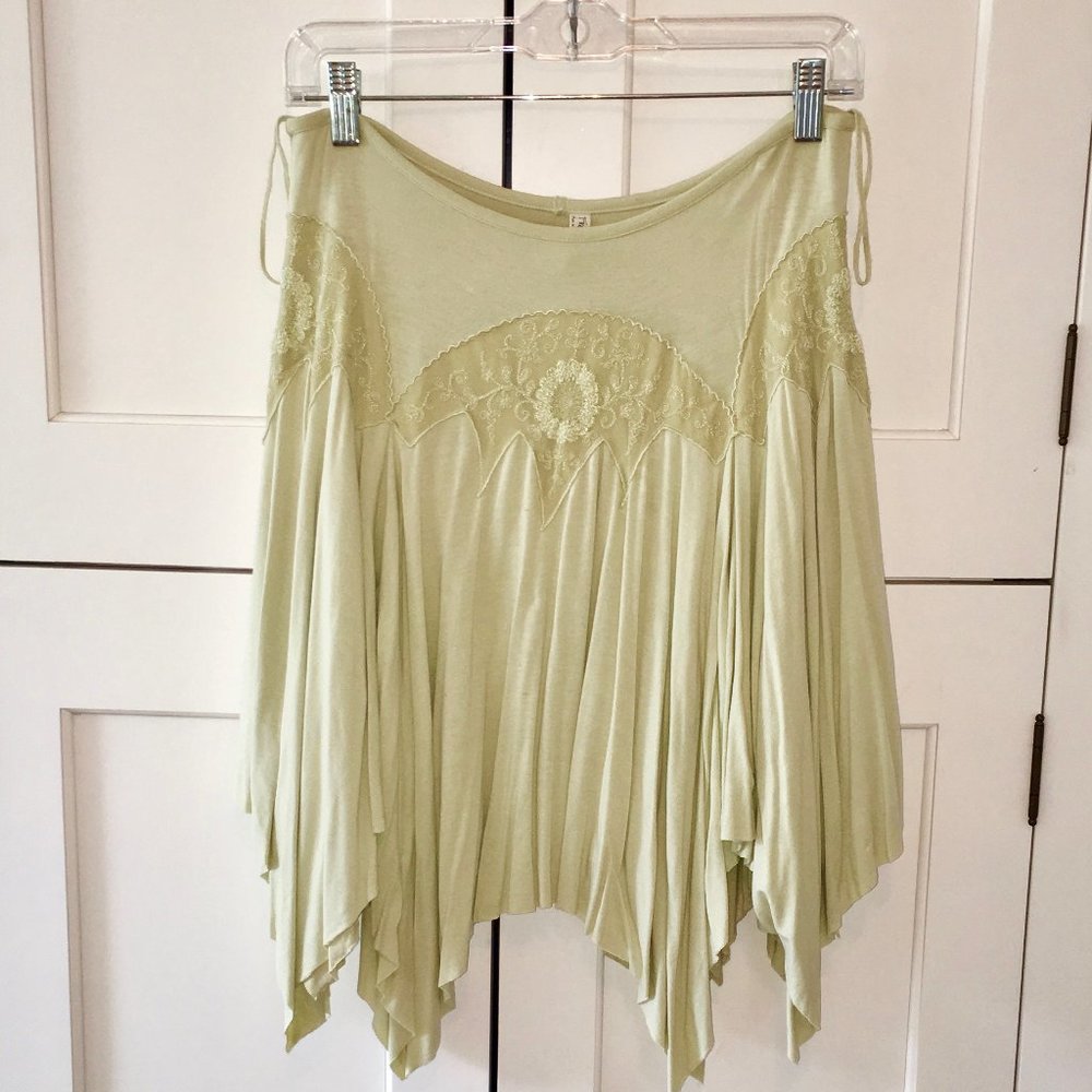 Free People Green Handkerchief Skirt, Medium
